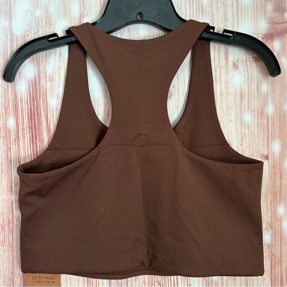 Girlfriend Collective Cafe Brown Paloma Racerback Sports Bra Style 1002 Sz L - Picture 9 of 13
